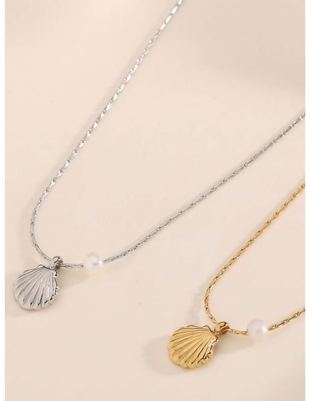 Collar concha detalle perla