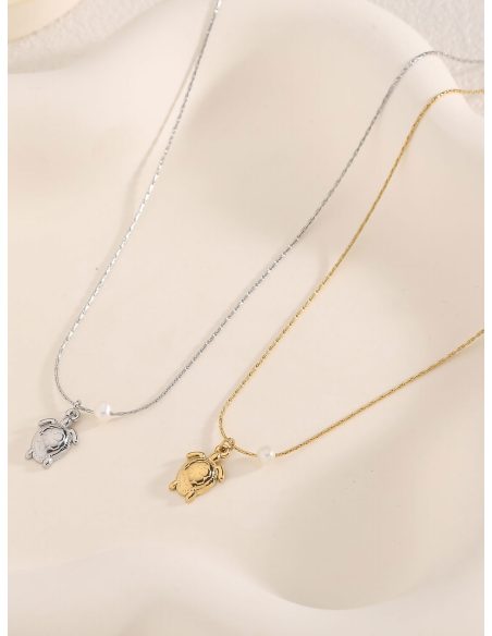 Schildkrötenhalskette mit Perlendetail