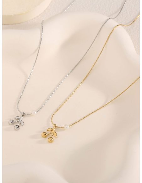 Collar cerezas detalle perla