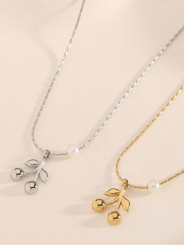 Collar cerezas detalle perla