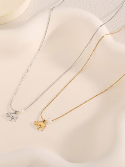 Collar elefante detalle perla