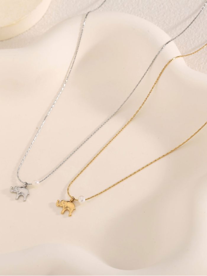 Collar elefante detalle perla