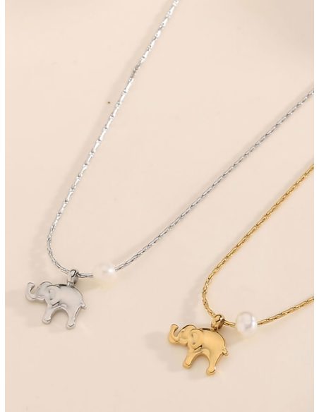 Collar elefante detalle perla