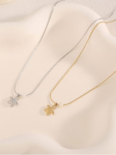 Collar estrella de mar detalle perla