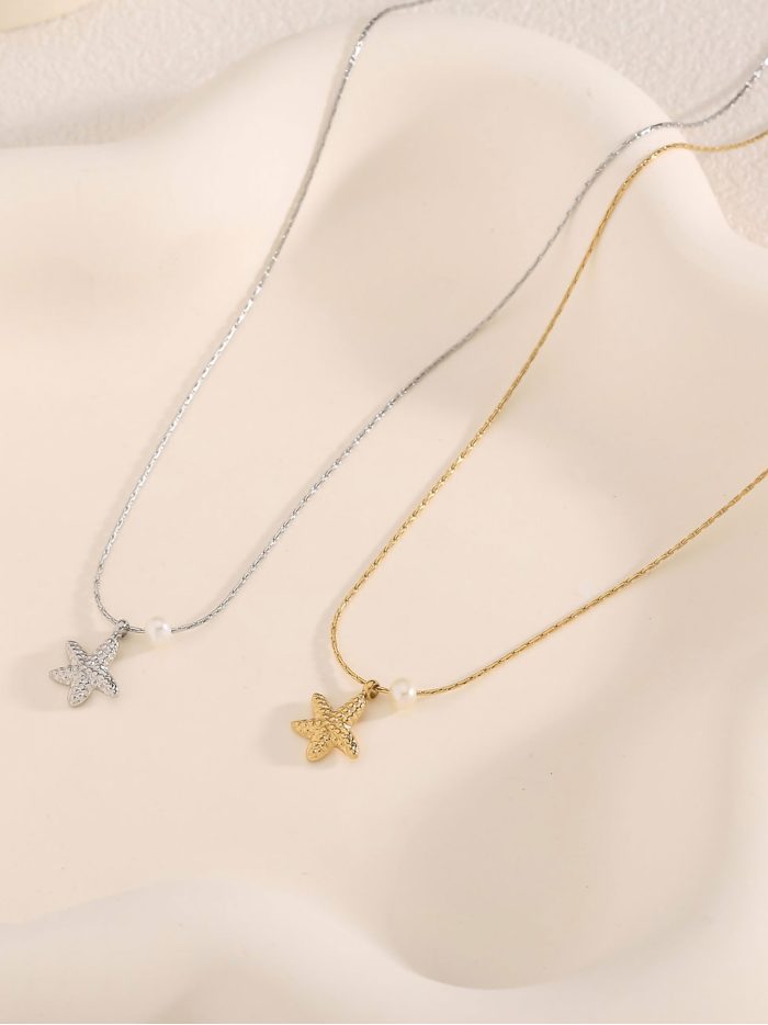 Collar estrella de mar detalle perla