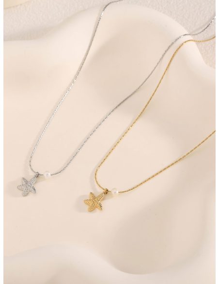 Collar estrella de mar detalle perla