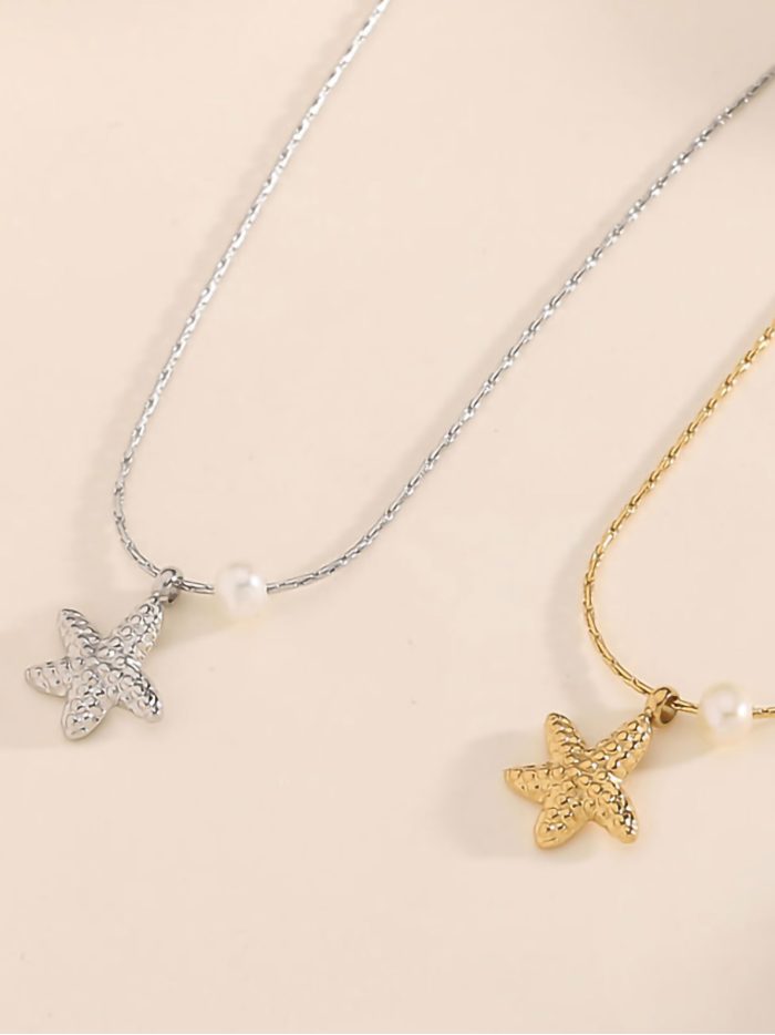 Collar estrella de mar detalle perla