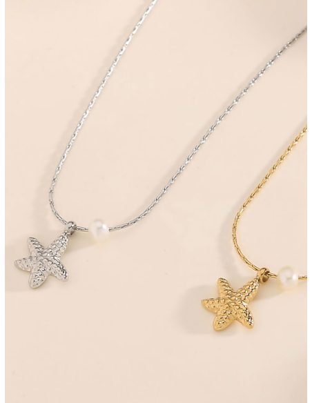 Collar estrella de mar detalle perla