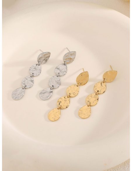 Pendientes largos lágrimas martilladas