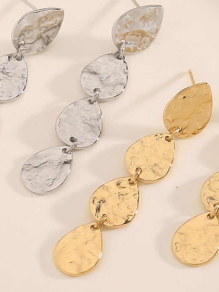 Pendientes largos lágrimas martilladas