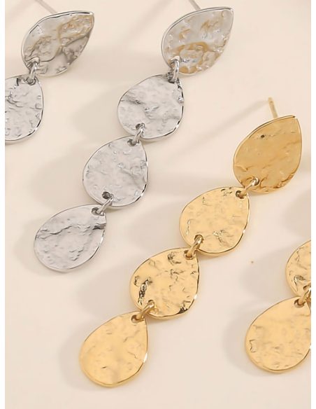 Pendientes largos lágrimas martilladas