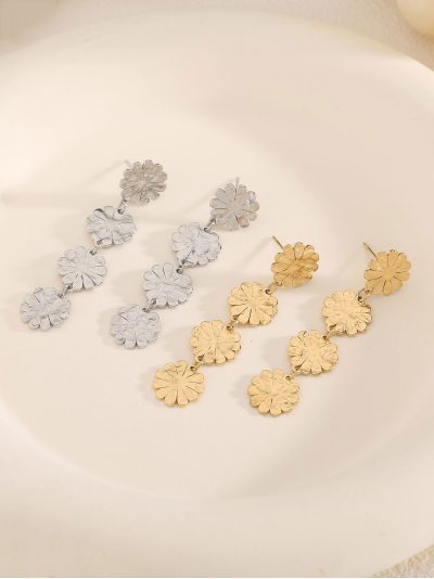 Pendientes hojas martilladas