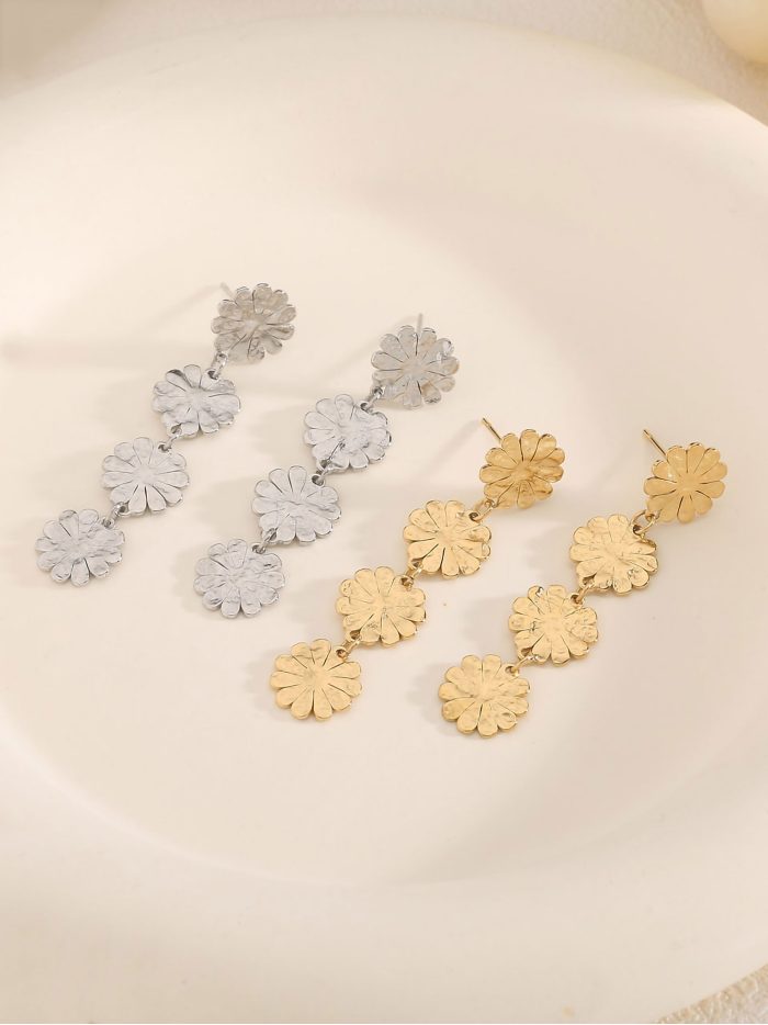 Pendientes hojas martilladas