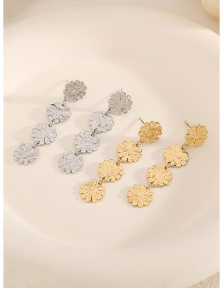 Pendientes hojas martilladas