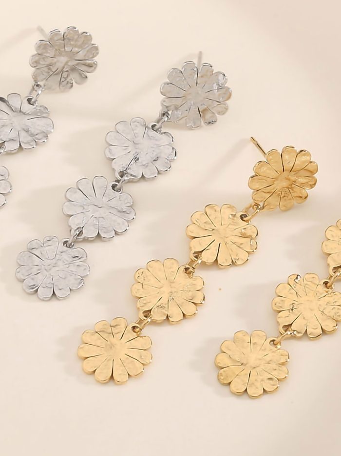 Pendientes hojas martilladas