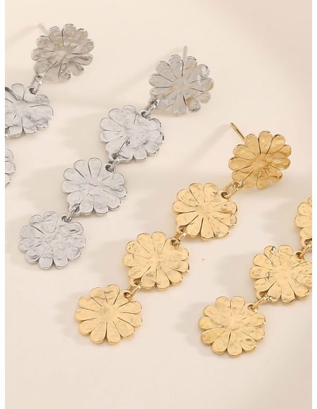 Pendientes hojas martilladas