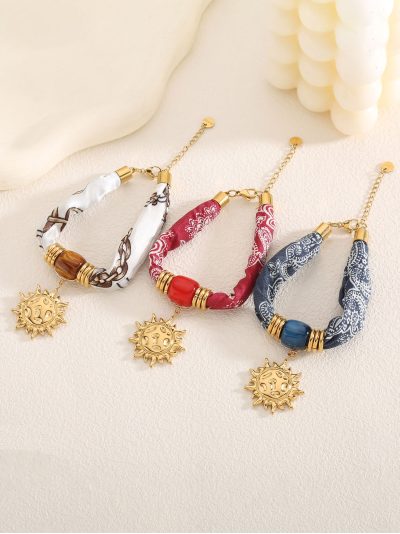 Pulsera pañuelo estampado charm sol