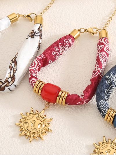 Pulsera pañuelo estampado charm sol 2
