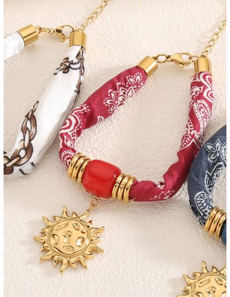 Pulsera pañuelo estampado charm sol