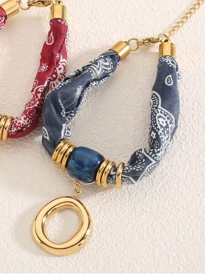 Pulsera pañuelo estampado charm aro 2