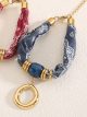 Pulseira lenço estampado com pingente de argola