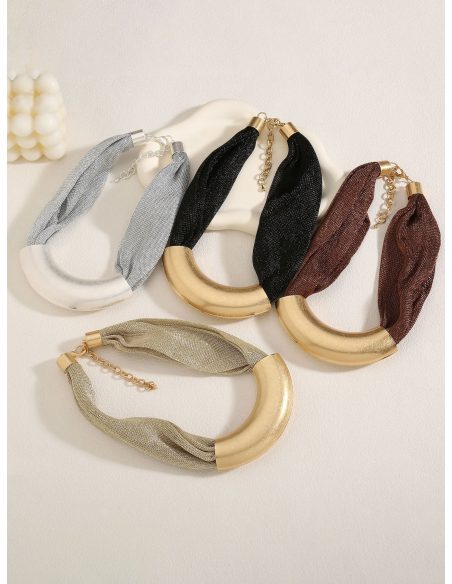 Halskette Choker Mesh Metall Detail