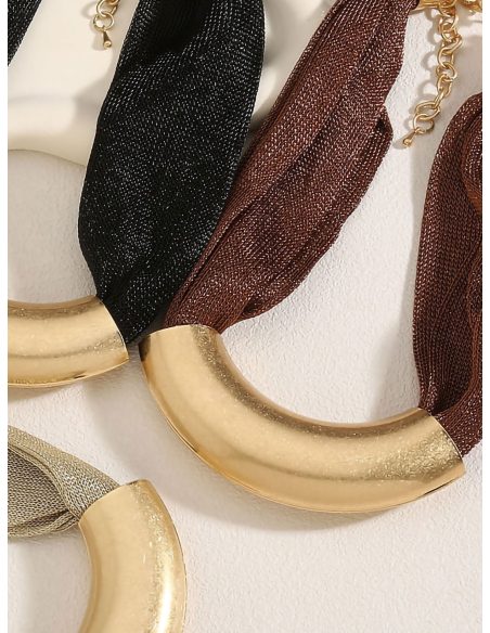 Halskette Choker Mesh Metall Detail