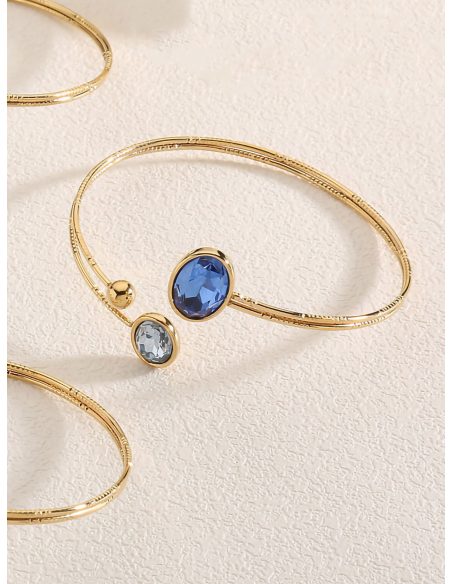 Pulsera abierta con circonitas de colores