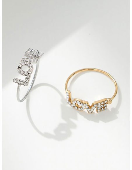 Anillo LOVE con circonitas