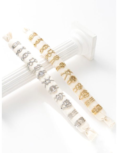 Conjunto de 12 anéis - Expositor incluído