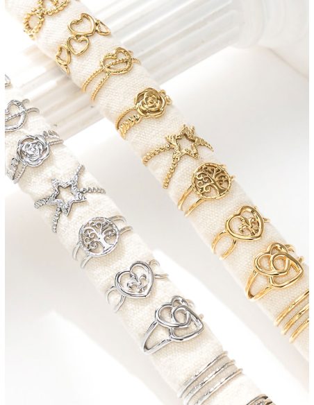 Conjunto de 12 anéis - Expositor incluído