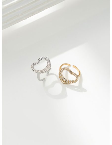 Anillo corazón con circonitas