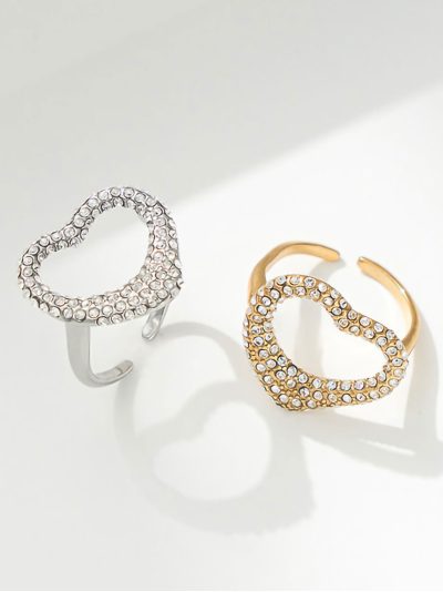 Anillo corazón con circonitas 2