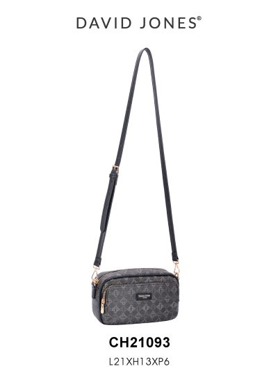 Bolso bandolera estampada doble cremallera