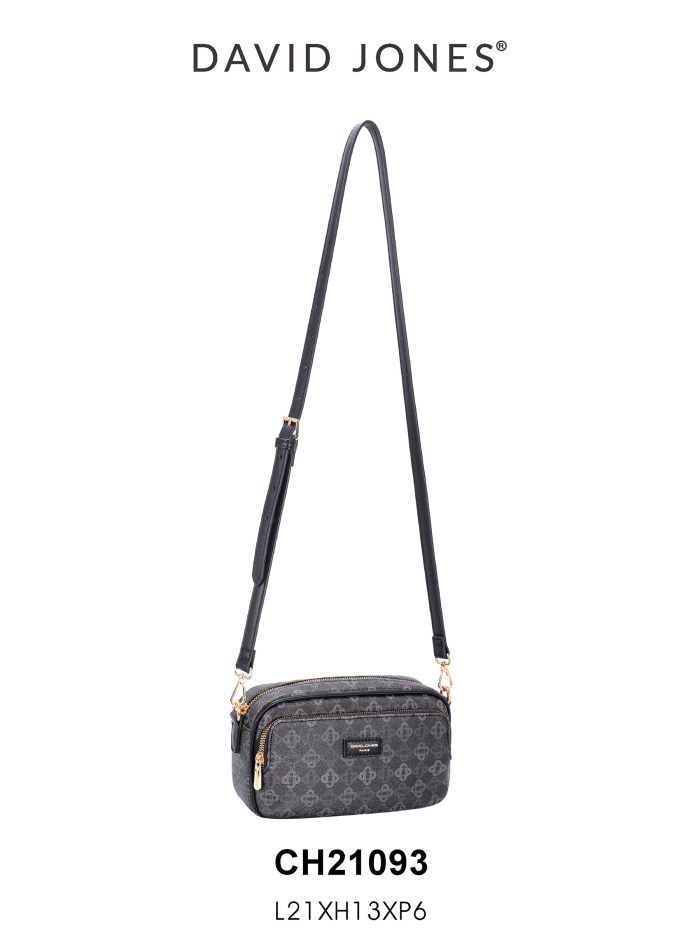 Umhängetasche mit Doppelreißverschluss und bedrucktem Muster