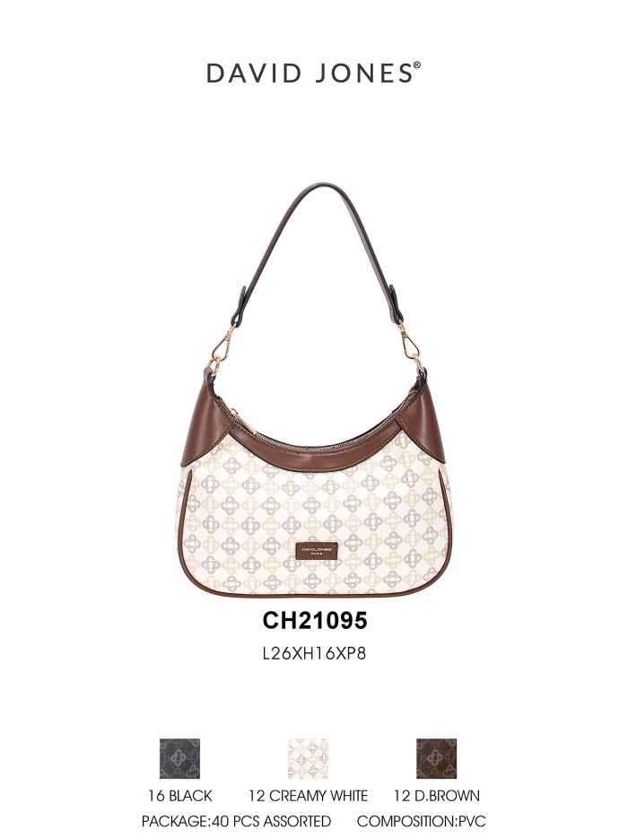 Bolso hobo con estampado y ribetes en contraste