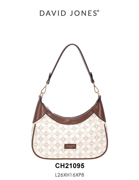 Bolso hobo con estampado y ribetes en contraste