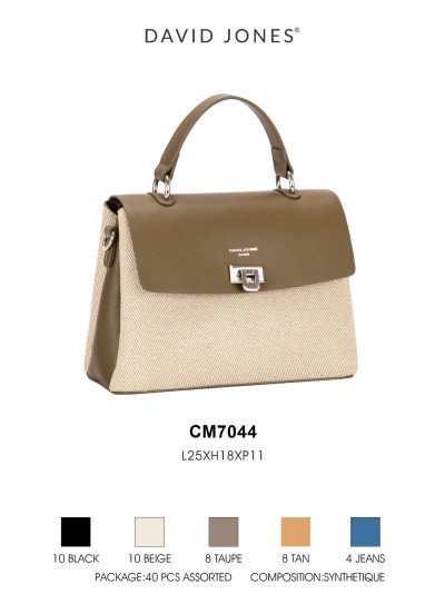 Bolso de mano bicolor solapa y cierre metálico 2