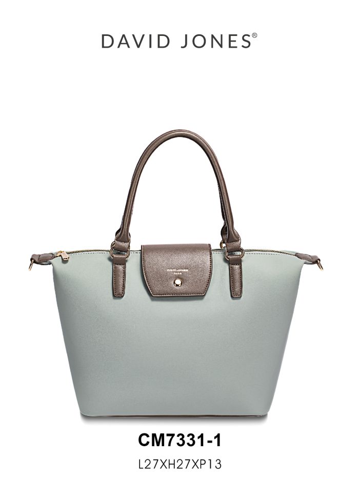 Bolso shopper contraste cremallera