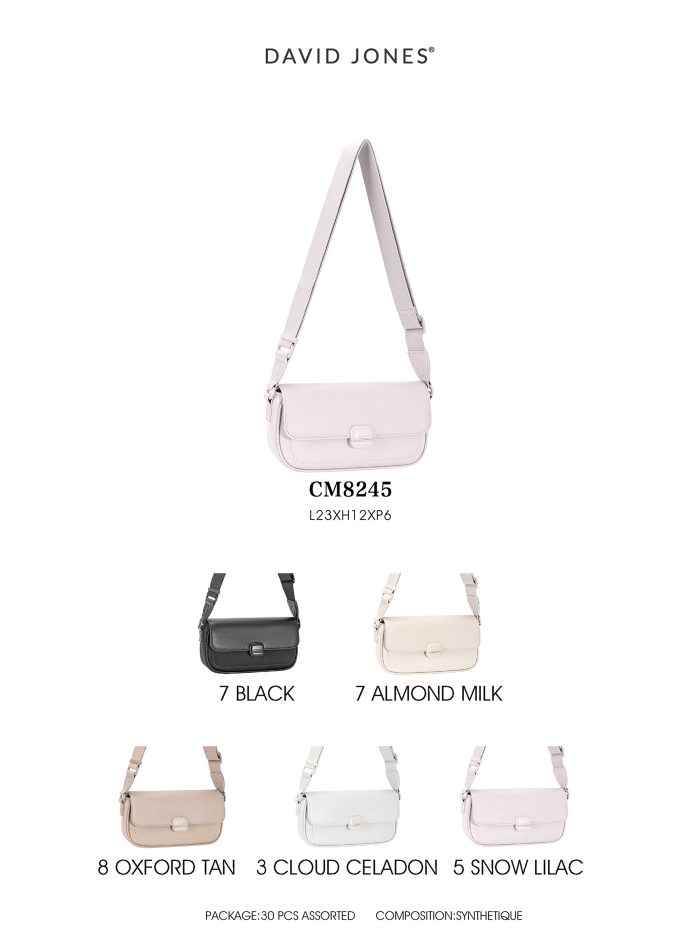 Bolso bandolera solapa y cierre de hebilla