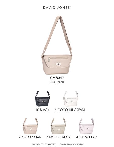 Bolso bandolera solapa y bolsillo con cremallera