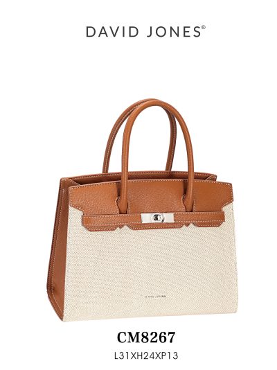 Bolso tote bicolor cierre giratorio