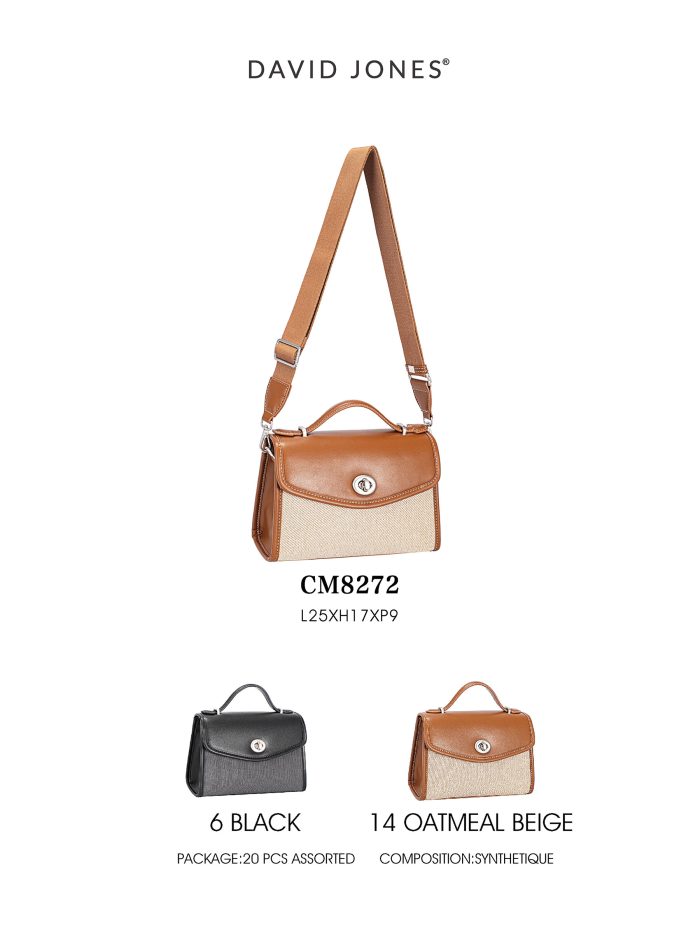 Zweifarbige Handtasche mit Umschlag