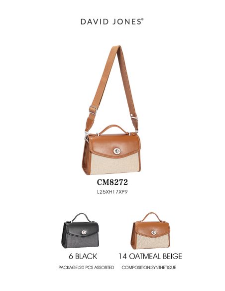 Zweifarbige Handtasche mit Umschlag