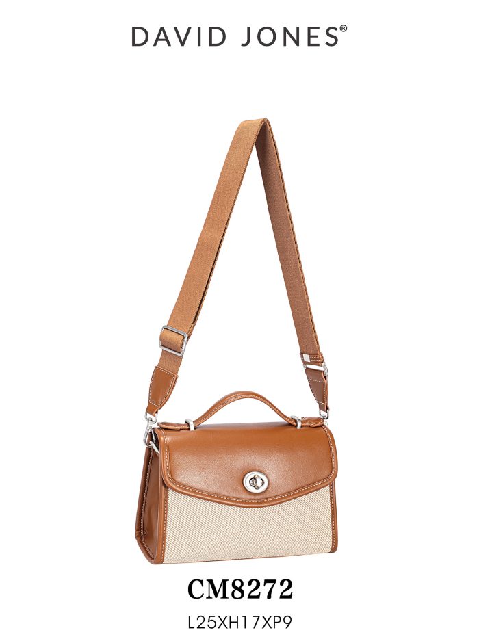 Zweifarbige Handtasche mit Umschlag