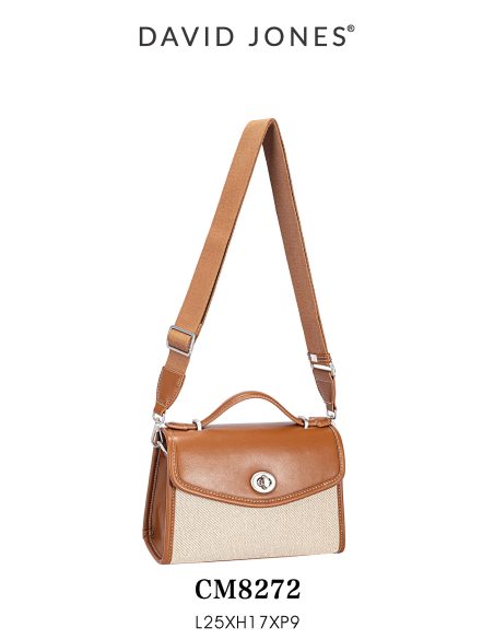 Zweifarbige Handtasche mit Umschlag