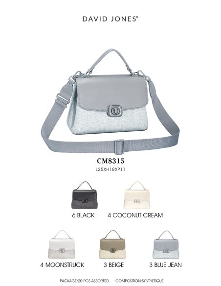 Bolso de mano mini bicolor con cierre giratorio