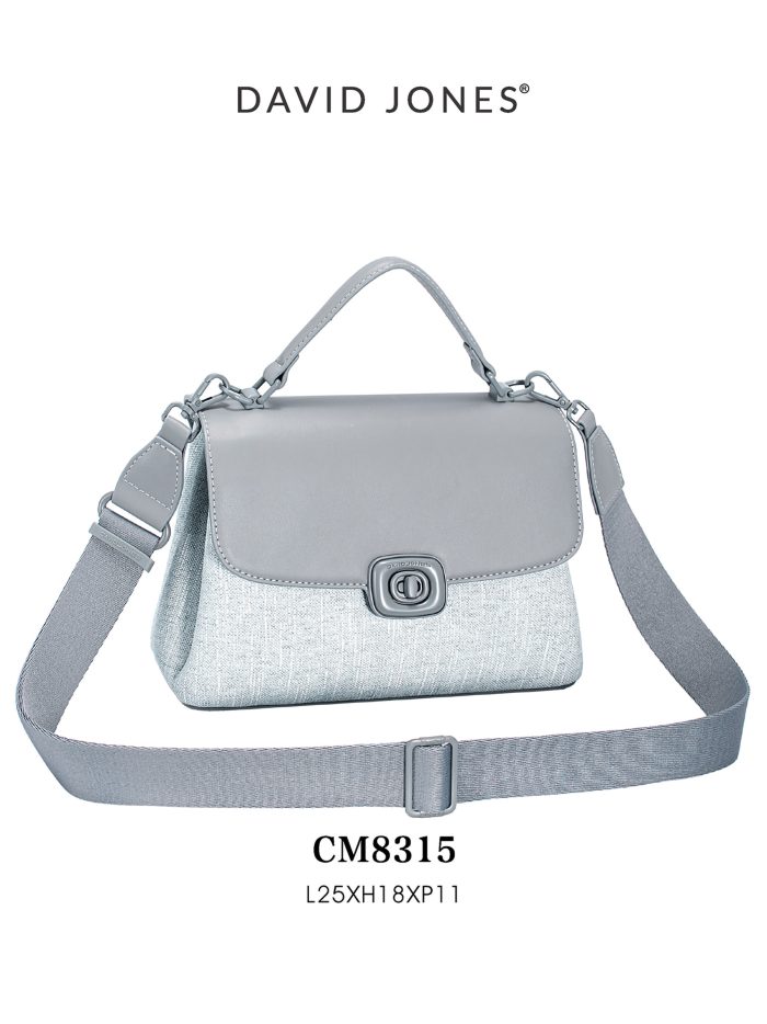 Bolso de mano mini bicolor con cierre giratorio