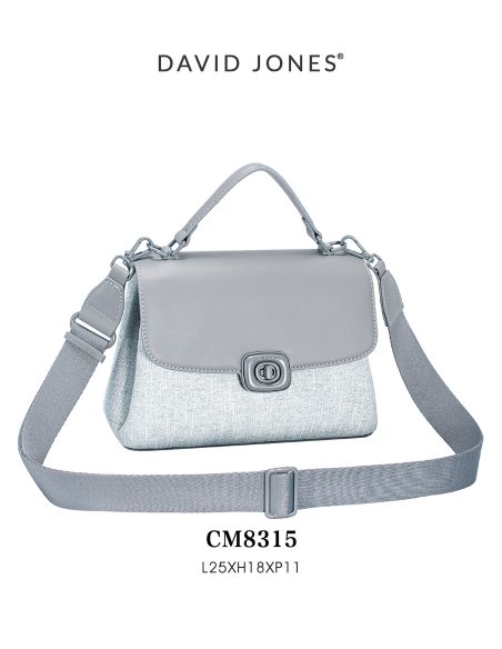 Bolso de mano mini bicolor con cierre giratorio