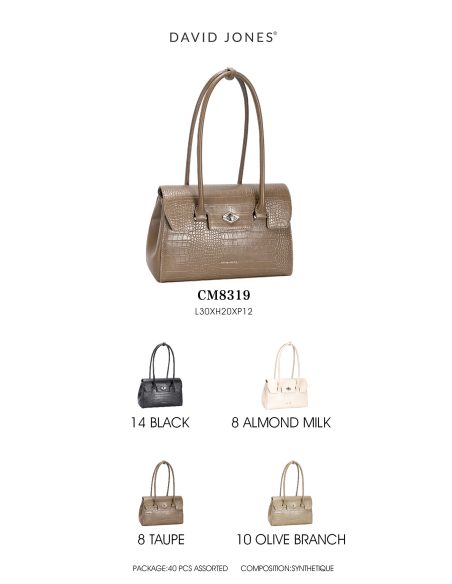 Krokodil-Effekt Schultertasche mit Umschlag